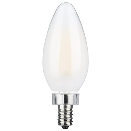 Satco 8 Watt C11 LED Frosted Finish Candelabra Base 3000K 90 CRI 800 Lumens 120 Volt S11346